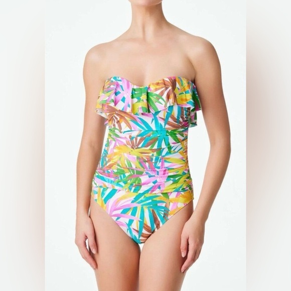 Bleu Rod Beattie Fantasy Island Strapless Bandeau One Piece Swimsuit Sz 8 - Picture 2 of 8
